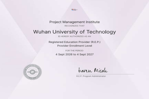 WUT Awarded PMI REP Status